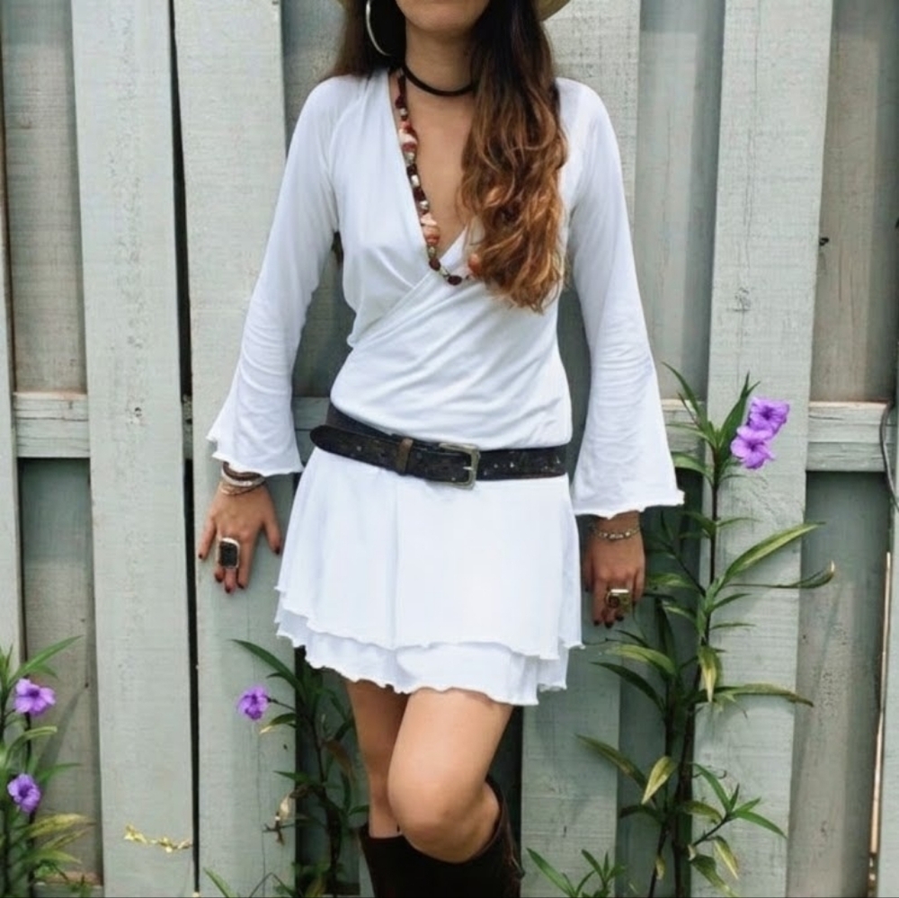 Vikki Nikks Women's Casual White Cotton Mini Dress